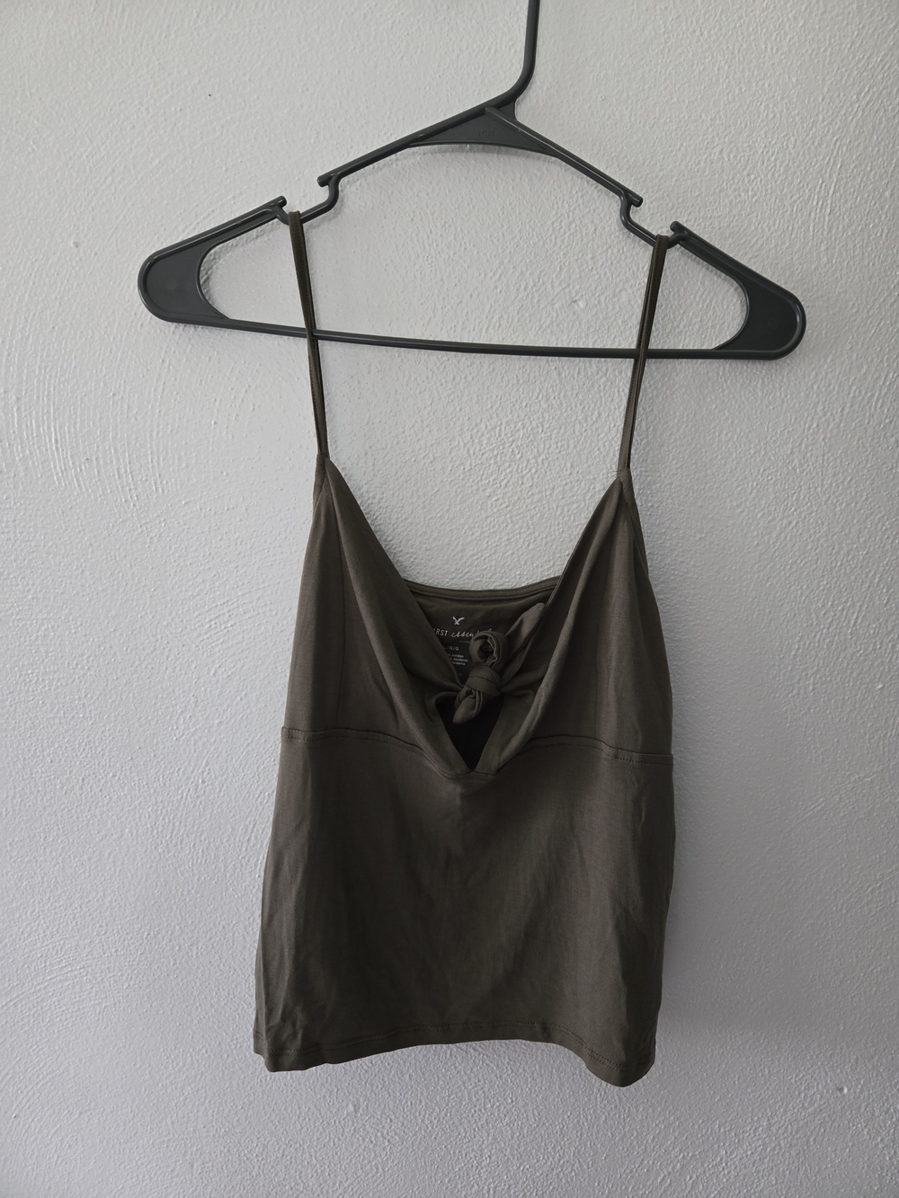 American Eagle  Olive Tie-Front Spaghetti Strap Cami